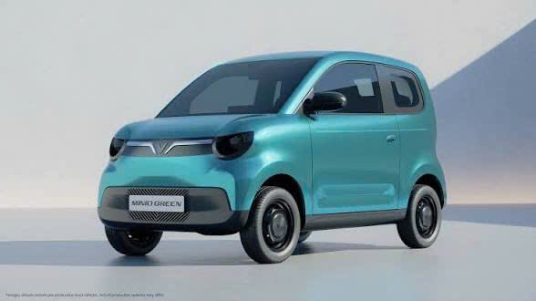 VinFast Minio Green mặt trước góc bên phải màu xanh lá — xe điện mini Green Series 2026, giá từ 188 triệu